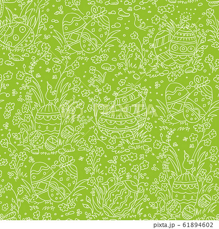 Easter doodle background 61894602