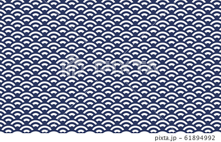 青海波 パターン 和柄のイラスト素材