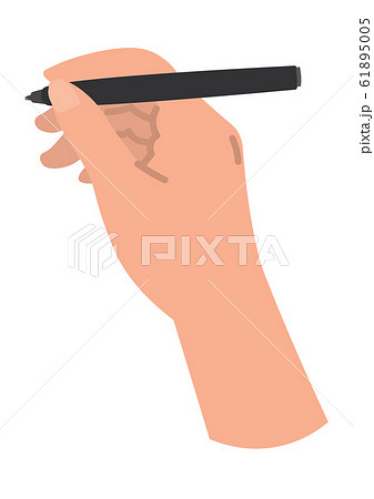 ペンタブレットのペンを持つ手のイラスト素材