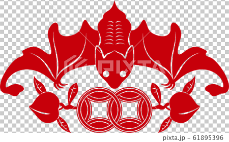 Chinese auspicious pattern: bat logo - Stock Illustration