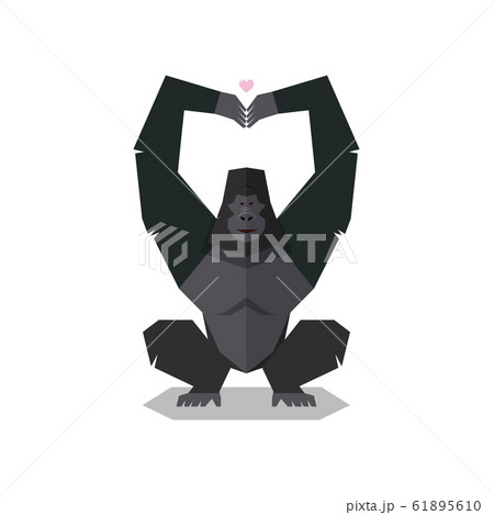 Gorilla pose hands in shape of heart Gorilla pose hands in shape of heart 61895610