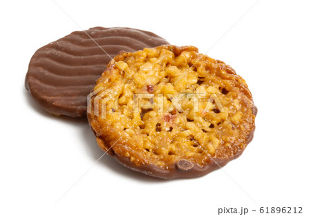 chocolate cookies with muesli isolated 61896212