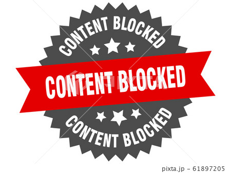 content blocked sign. content blocked circular 61897205