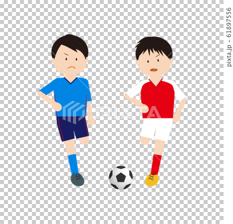 サッカー男子4のイラスト素材