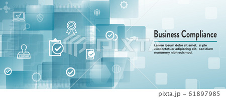 In compliance web banner - icon set that shows a In compliance web banner - icon set that shows a 61897985
