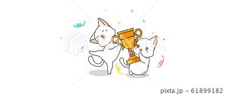 Adorable cats are winner illustration Adorable cats are winner illustration 61899182