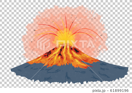 富士山噴火 のイラスト素材