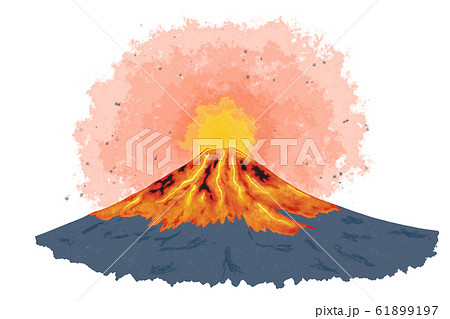 富士山噴火 のイラスト素材