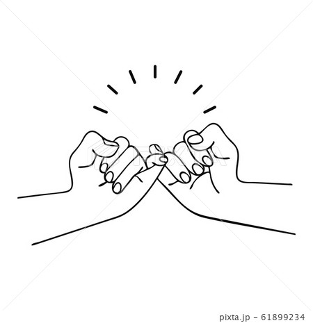 hands making  promise vector outline concept 61899234