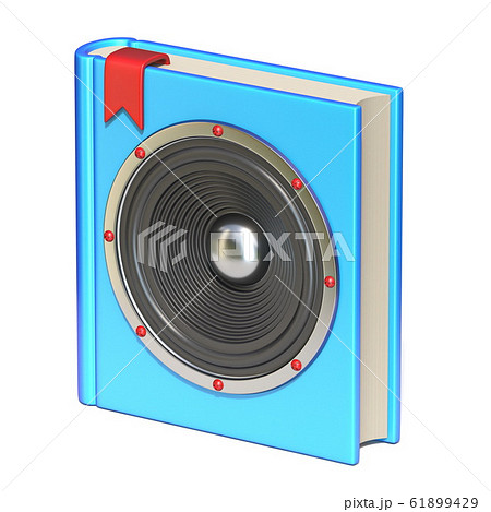 Blue book with speaker Audio book concept 3D Blue book with speaker Audio book concept 3D 61899429
