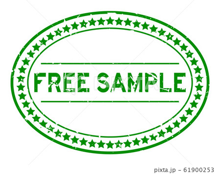 Grunge green free sample word oval rubber seal stamp 61900253