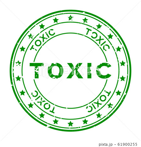 Grunge green toxic word round rubber seal stamp 61900255