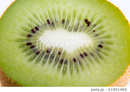 Slice of fresh kiwi fruit macro 61901469