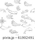 Nautica seamless pattern with sea animals and waves 61902491