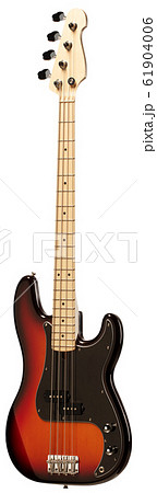 Electric bass guitar on a white background. 61904006