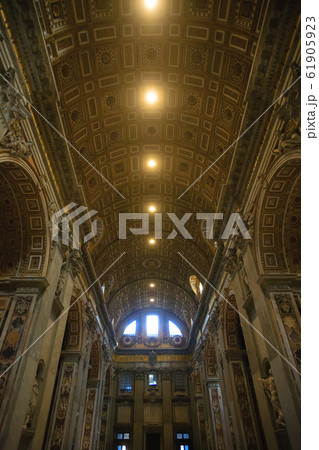 Saint Peter basilica inner view, Rome, Vatican 61905923