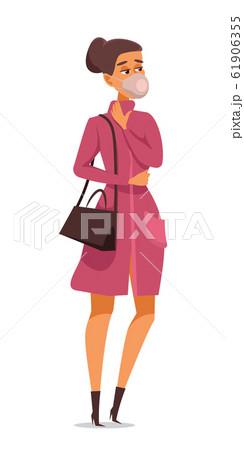 Woman in face mask flat vector illustration Woman in face mask flat vector illustration 61906355