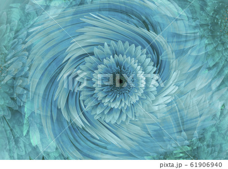 Abstract turquoise-blue bright floral background. 61906940