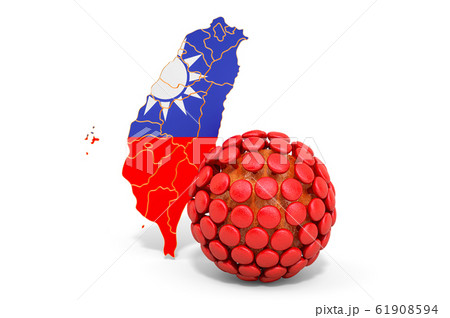 Virus in Taiwan concept, 3D rendering 61908594