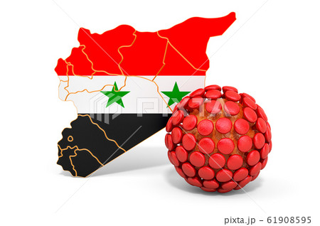 Virus in Syria concept, 3D rendering 61908595