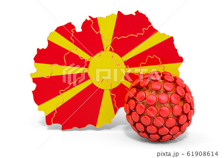 Virus in Macedonia concept, 3D rendering 61908614