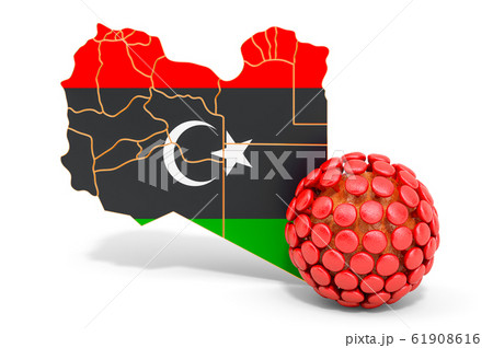Virus in Libya concept, 3D rendering 61908616