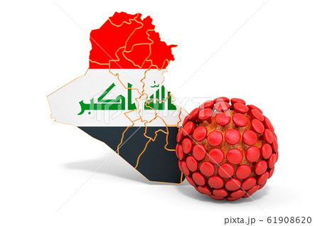 Virus in Iraq concept, 3D rendering Virus in Iraq concept, 3D rendering 61908620