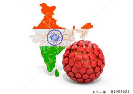 Virus in India concept, 3D rendering 61908621