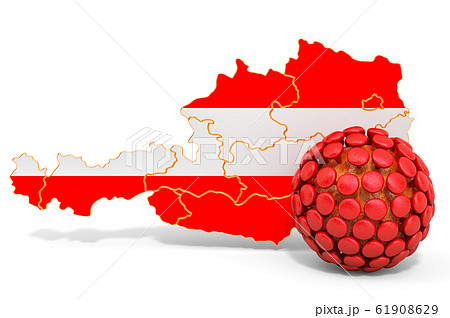 Virus in Austria concept, 3D rendering Virus in Austria concept, 3D rendering 61908629