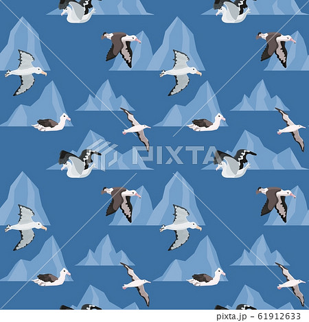 seamless pattern with birds. albatrosses in the seamless pattern with birds. albatrosses in the 61912633