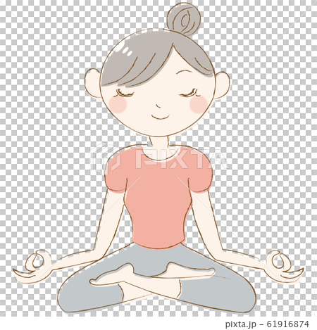 Women doing yoga meditation poses 61916874