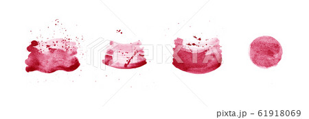 Watercolor red hand drawn splashes and stains.  61918069