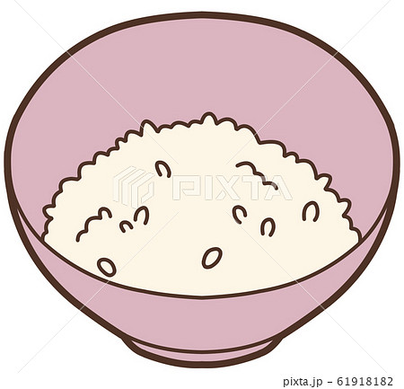 米 ご飯 精白米 小盛り のイラスト素材