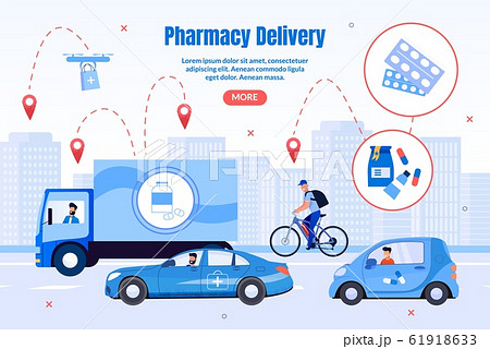 Pharmacy Transportation Company Vector Webpage 61918633