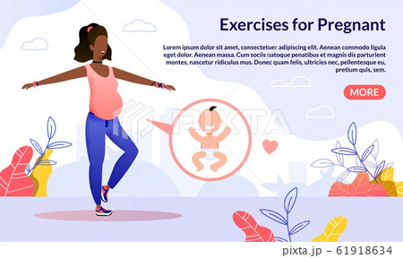 Courses for Pregnant Health Flat Vector Web Banner 61918634