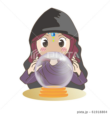 水晶玉と占い師・マントのイラスト素材 [61918864] - PIXTA