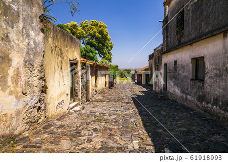 Colonial street and houses. Colonia. Uruguay. Colonial street and houses. Colonia. Uruguay. 61918993
