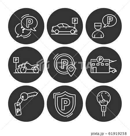Parking line icons. 61919258