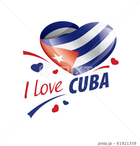National flag of the Cuba in the shape of a heart and the inscription I love Cuba. Vector illustration National flag of the Cuba in the shape of a heart and the inscription I love Cuba. Vector illustration 61921356