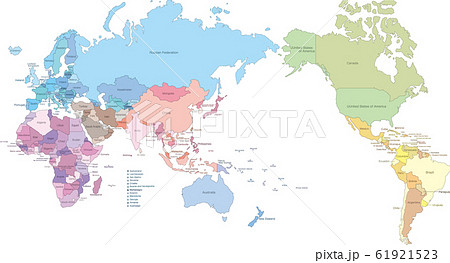 World Map With English Country Names Stock Illustration