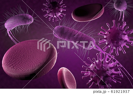 3d illustration, close up of microscopic Virus, 3d illustration, close up of microscopic Virus, 61921937