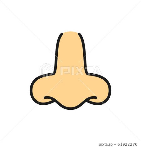 Vector nose, scent, smell, aroma flat color line icon. Vector nose, scent, smell, aroma flat color line icon. 61922270
