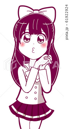 イラスト素材：少女マンガヒロイン　おねだり 61922924