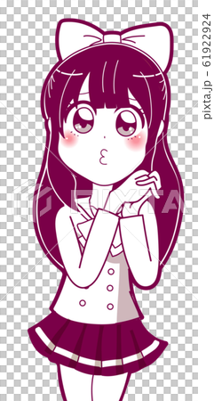イラスト素材：少女マンガヒロイン　おねだり 61922924