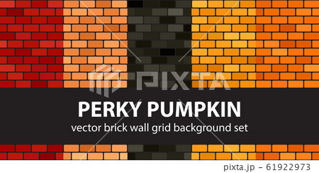 Brick pattern set Perky Pumpkin. Vector seamless 61922973