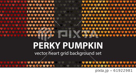 Heart pattern set Perky Pumpkin. Vector seamless 61922981