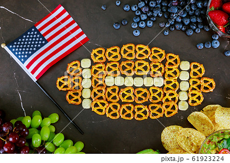 Snacks out for american super bowl watching party 61923224