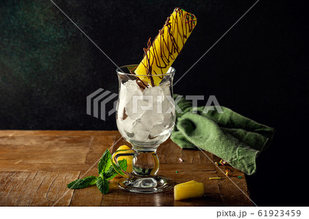 Delicious homemade pineapple popsicles 61923459