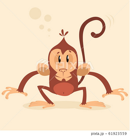 Cartoon funny monkey. Vector illustration 61923559