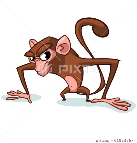 Vector illustration of cartoon monkey 61923567